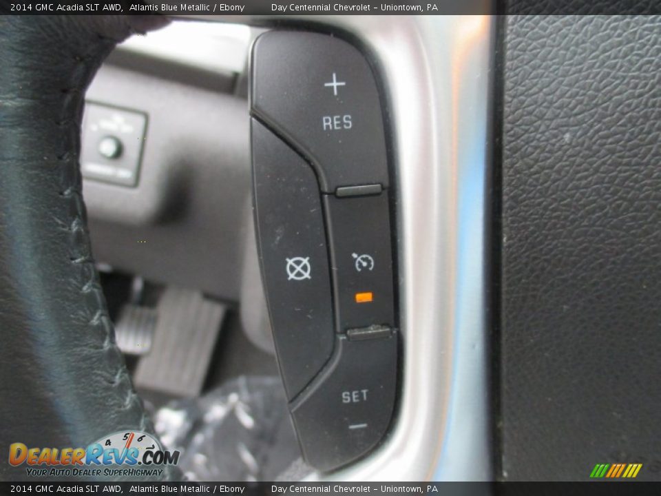 2014 GMC Acadia SLT AWD Atlantis Blue Metallic / Ebony Photo #32