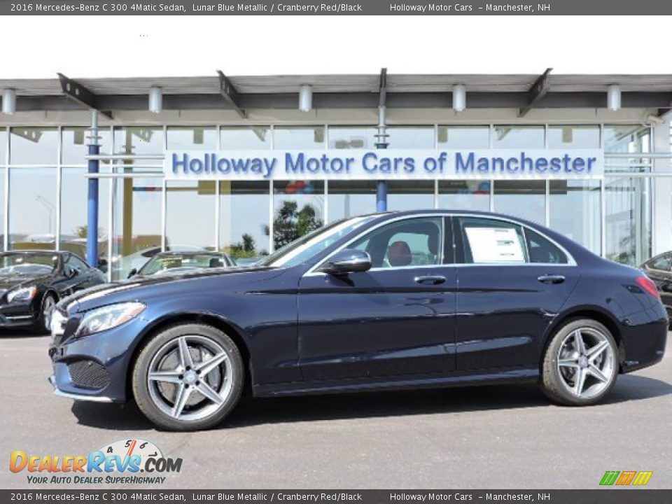 2016 Mercedes-Benz C 300 4Matic Sedan Lunar Blue Metallic / Cranberry Red/Black Photo #1