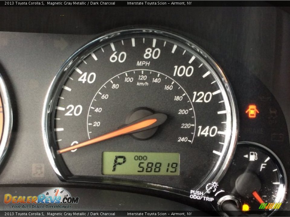 2013 Toyota Corolla S Magnetic Gray Metallic / Dark Charcoal Photo #13