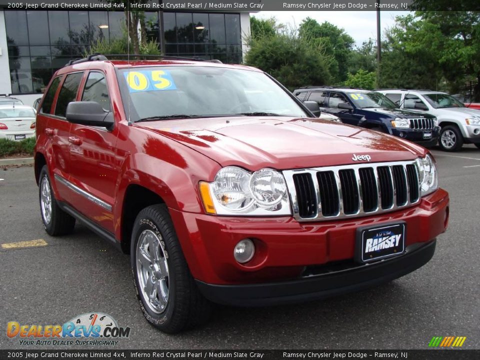 2005 Jeep Grand Cherokee Limited 4x4 Inferno Red Crystal Pearl / Medium Slate Gray Photo #3