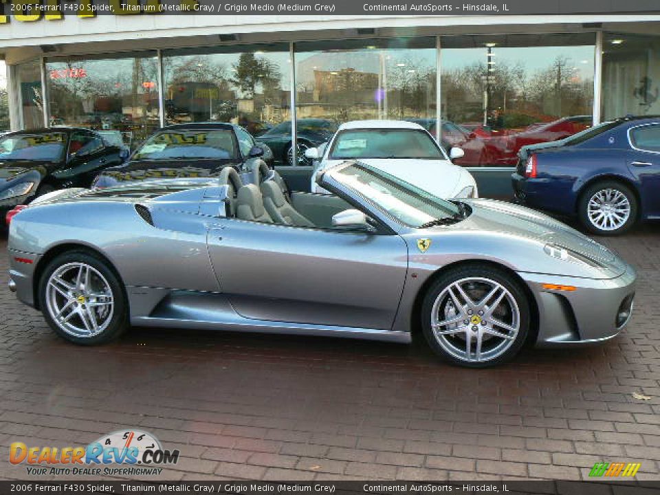 2006 Ferrari F430 Spider Titanium (Metallic Gray) / Grigio Medio (Medium Grey) Photo #2
