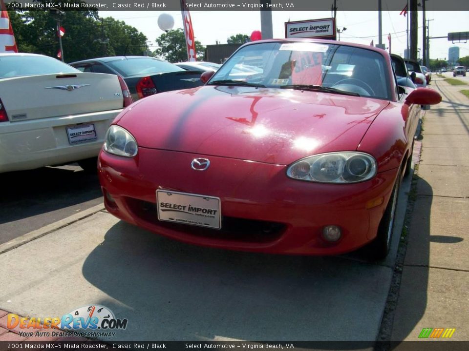 2001 Mazda MX-5 Miata Roadster Classic Red / Black Photo #3