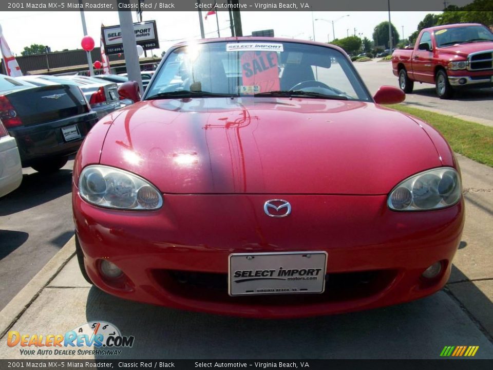 2001 Mazda MX-5 Miata Roadster Classic Red / Black Photo #4