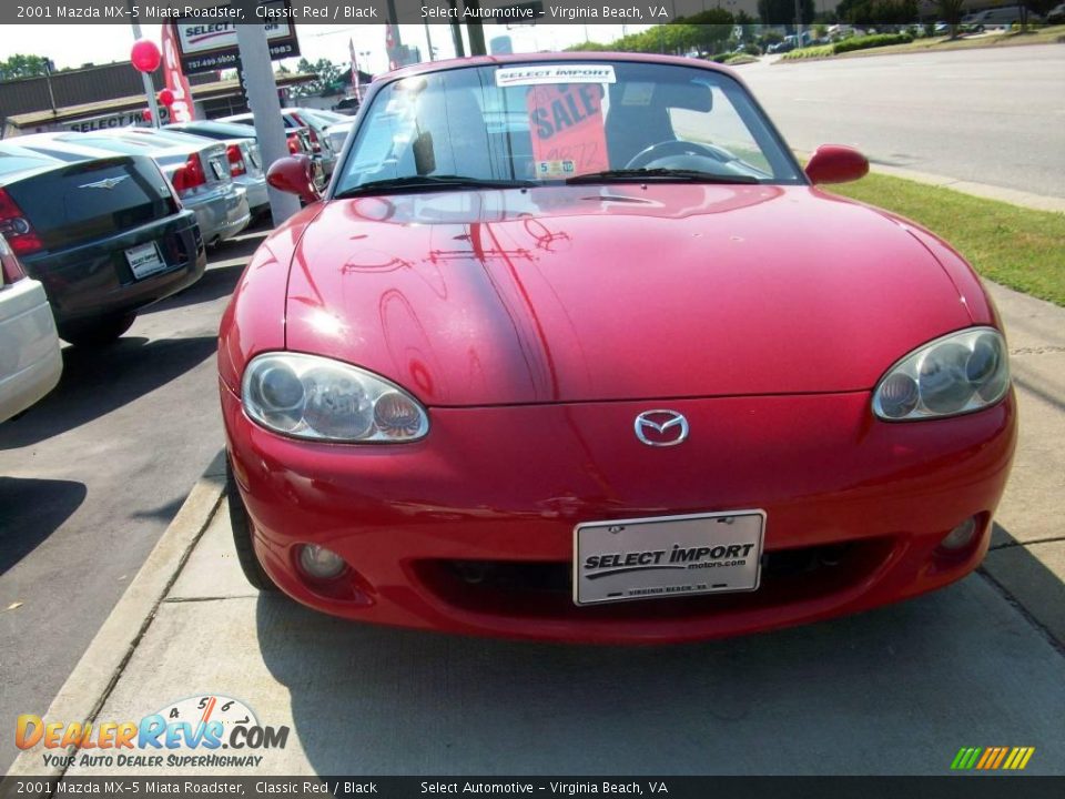 2001 Mazda MX-5 Miata Roadster Classic Red / Black Photo #5