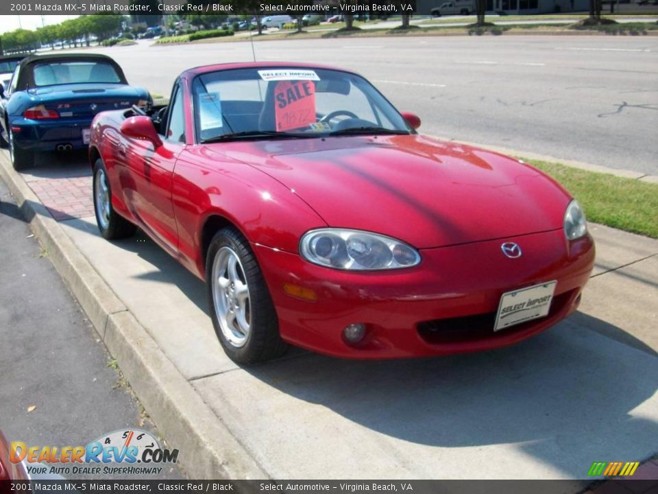 2001 Mazda MX-5 Miata Roadster Classic Red / Black Photo #6