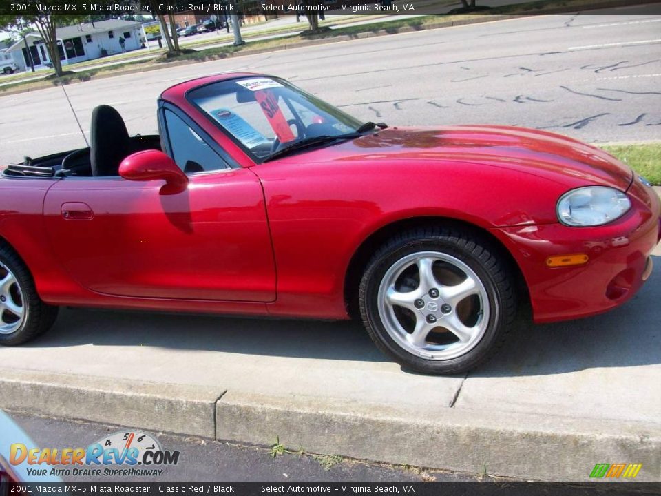 2001 Mazda MX-5 Miata Roadster Classic Red / Black Photo #7