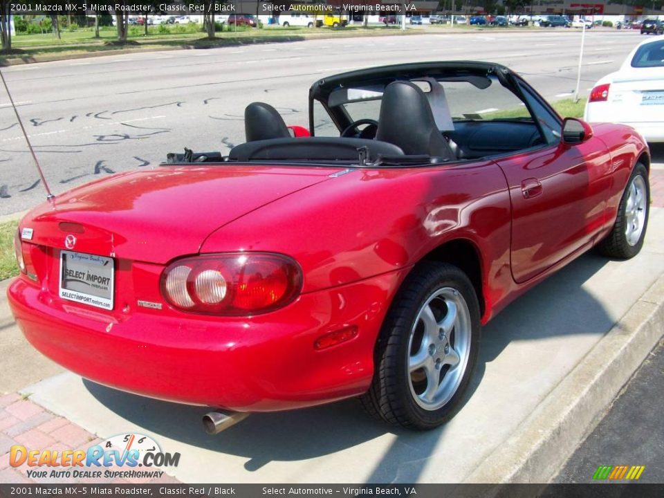 2001 Mazda MX-5 Miata Roadster Classic Red / Black Photo #8