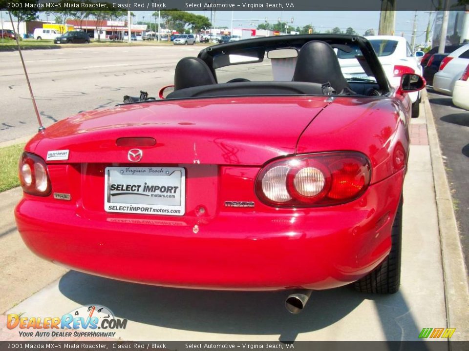 2001 Mazda MX-5 Miata Roadster Classic Red / Black Photo #9