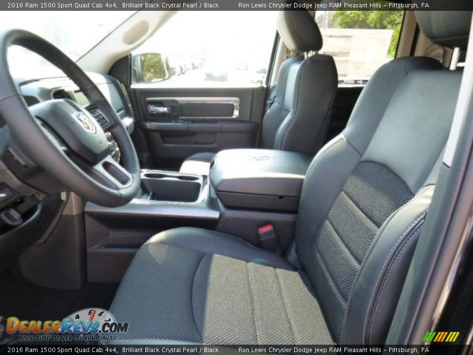 Black Interior - 2016 Ram 1500 Sport Quad Cab 4x4 Photo #11