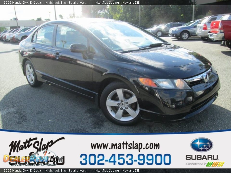 2006 Honda Civic EX Sedan Nighthawk Black Pearl / Ivory Photo #1