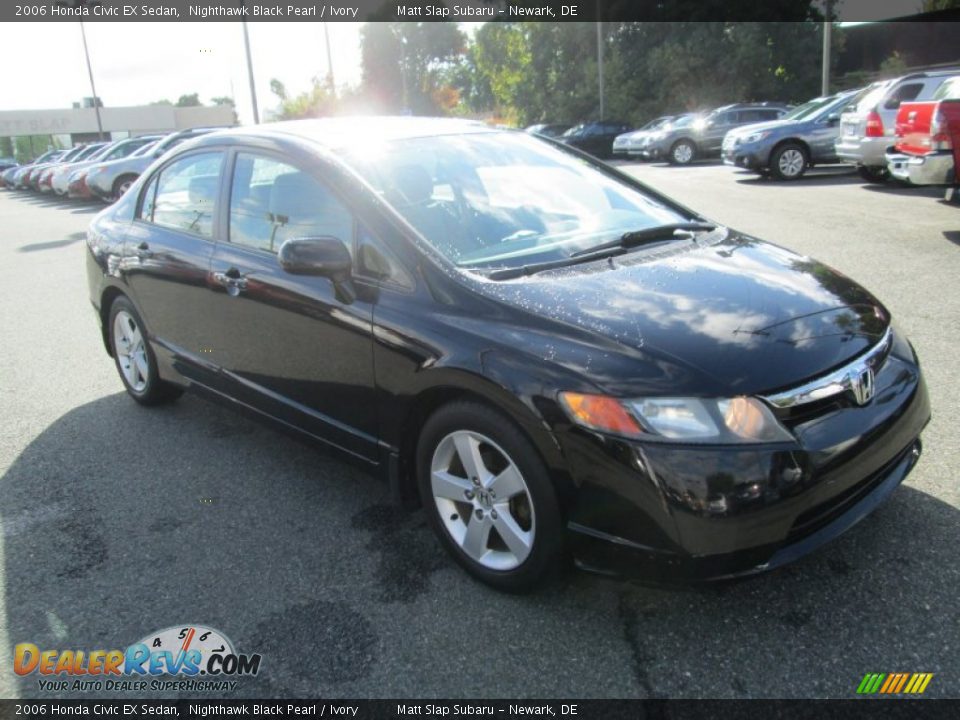 2006 Honda Civic EX Sedan Nighthawk Black Pearl / Ivory Photo #4
