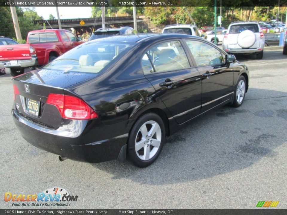 2006 Honda Civic EX Sedan Nighthawk Black Pearl / Ivory Photo #6