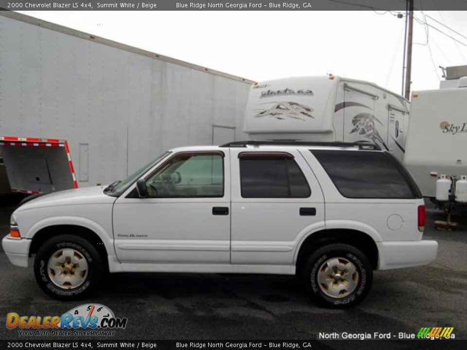 2000 Chevrolet Blazer LS 4x4 Summit White / Beige Photo #2