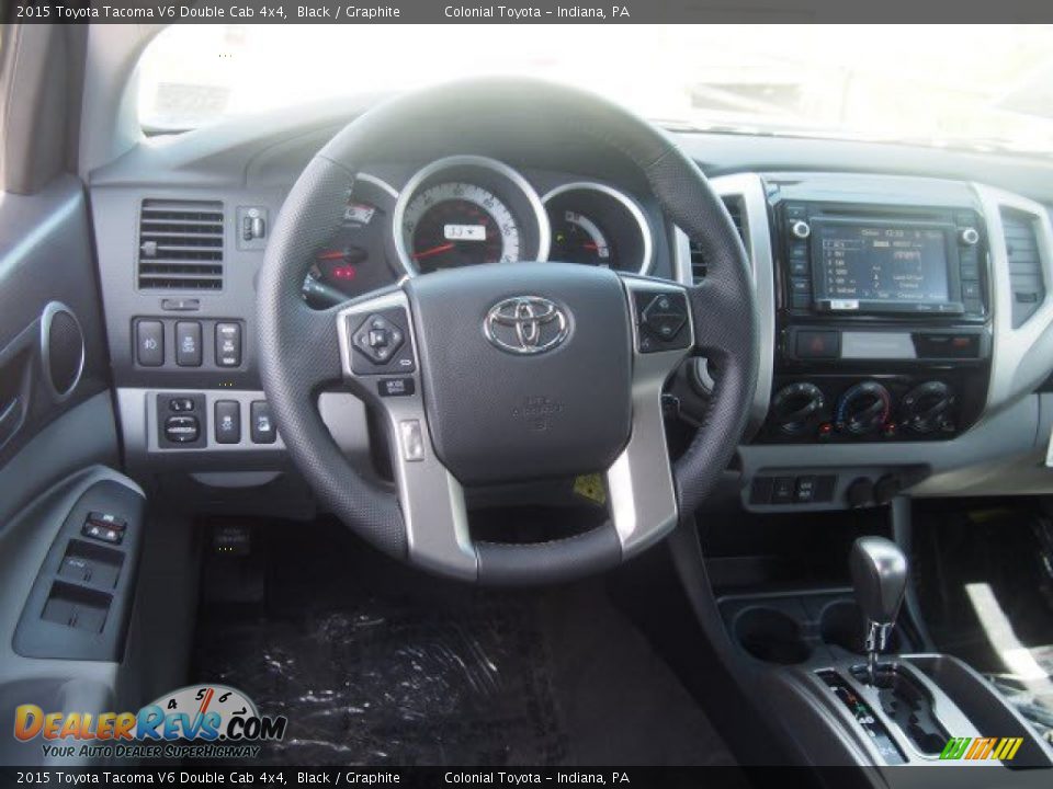2015 Toyota Tacoma V6 Double Cab 4x4 Black / Graphite Photo #6