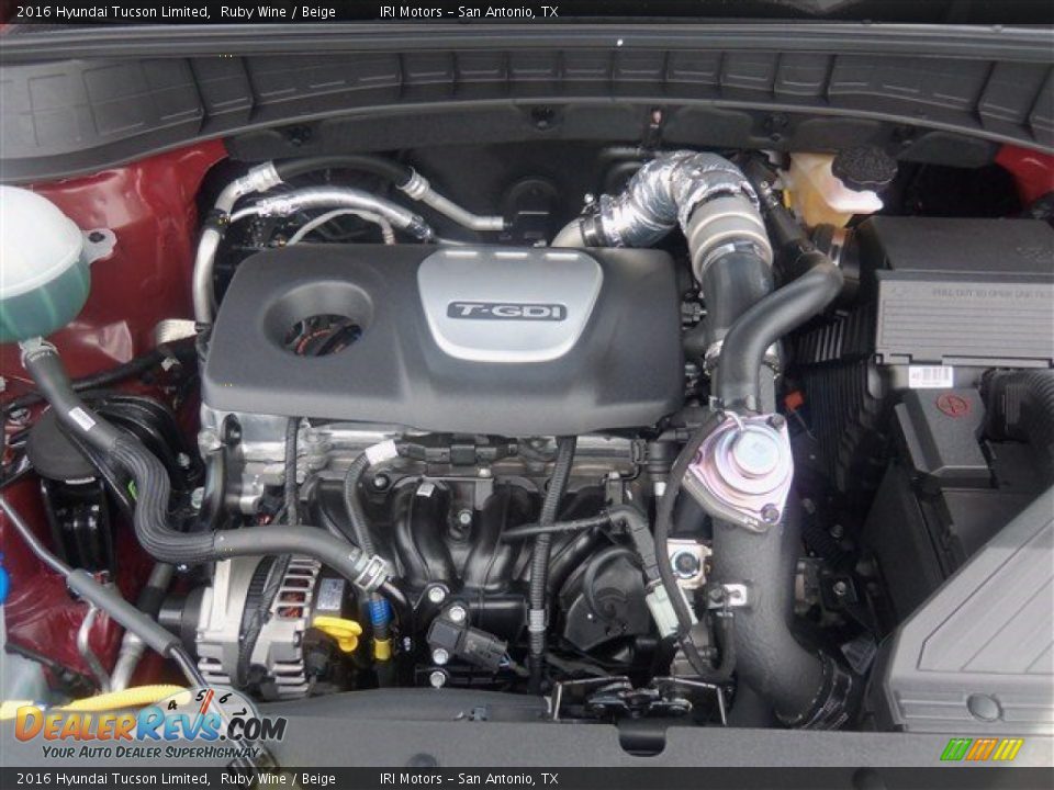 2016 Hyundai Tucson Limited 1.6 Liter GDI Turbocharged DOHC 16-Valve D-CVVT 4 Cylinder Engine Photo #7