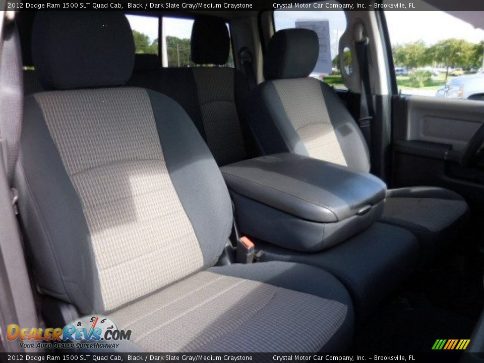 2012 Dodge Ram 1500 SLT Quad Cab Black / Dark Slate Gray/Medium Graystone Photo #12