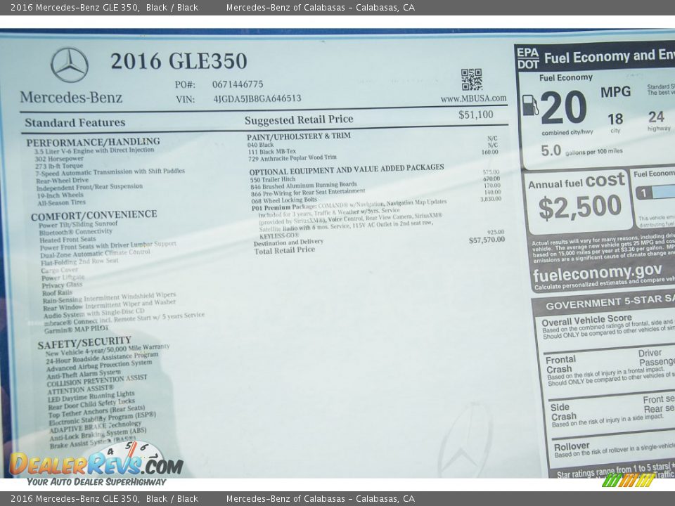 2016 Mercedes-Benz GLE 350 Black / Black Photo #10