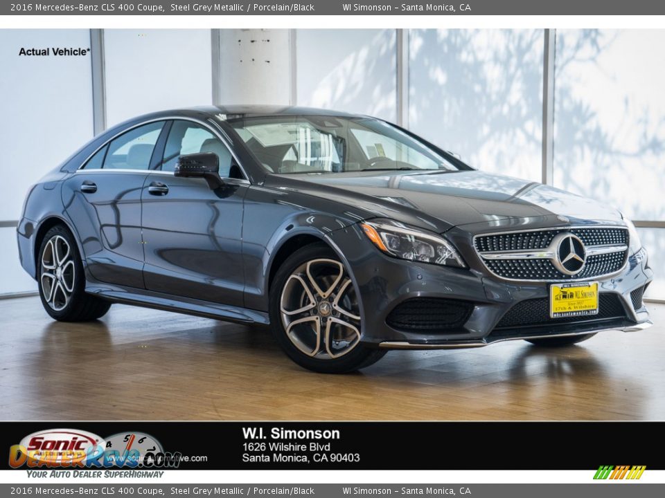 2016 Mercedes-Benz CLS 400 Coupe Steel Grey Metallic / Porcelain/Black Photo #1