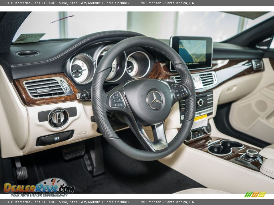 Porcelain/Black Interior - 2016 Mercedes-Benz CLS 400 Coupe Photo #6