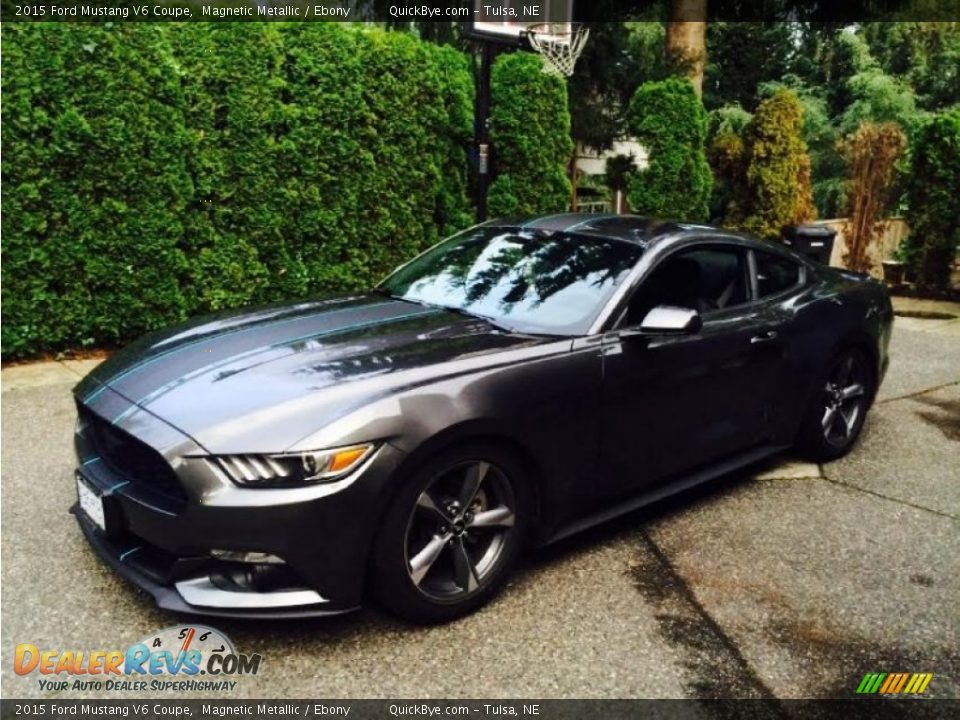 2015 Ford Mustang V6 Coupe Magnetic Metallic / Ebony Photo #2
