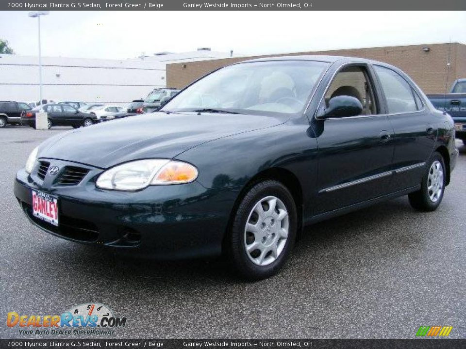 2000 Hyundai Elantra GLS Sedan Forest Green / Beige Photo #1