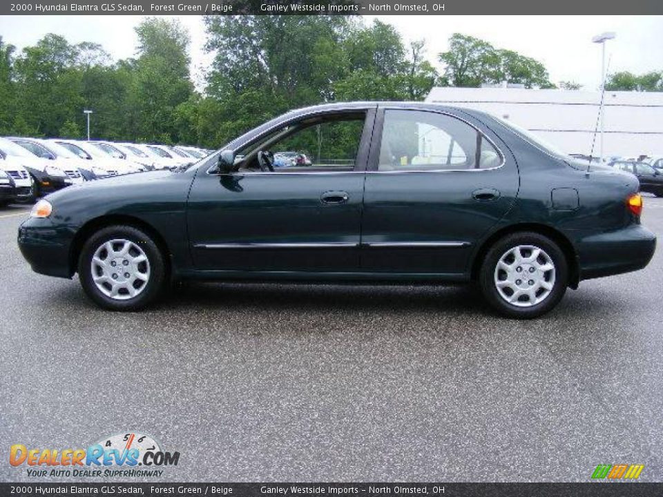 2000 Hyundai Elantra GLS Sedan Forest Green / Beige Photo #2