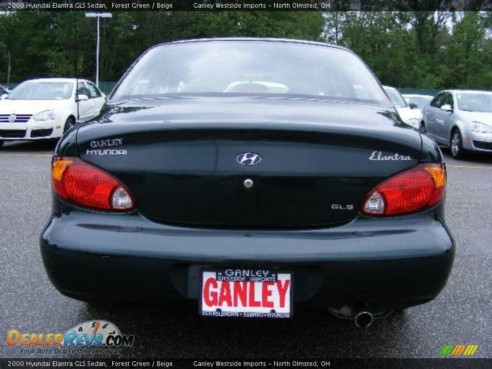 2000 Hyundai Elantra GLS Sedan Forest Green / Beige Photo #4