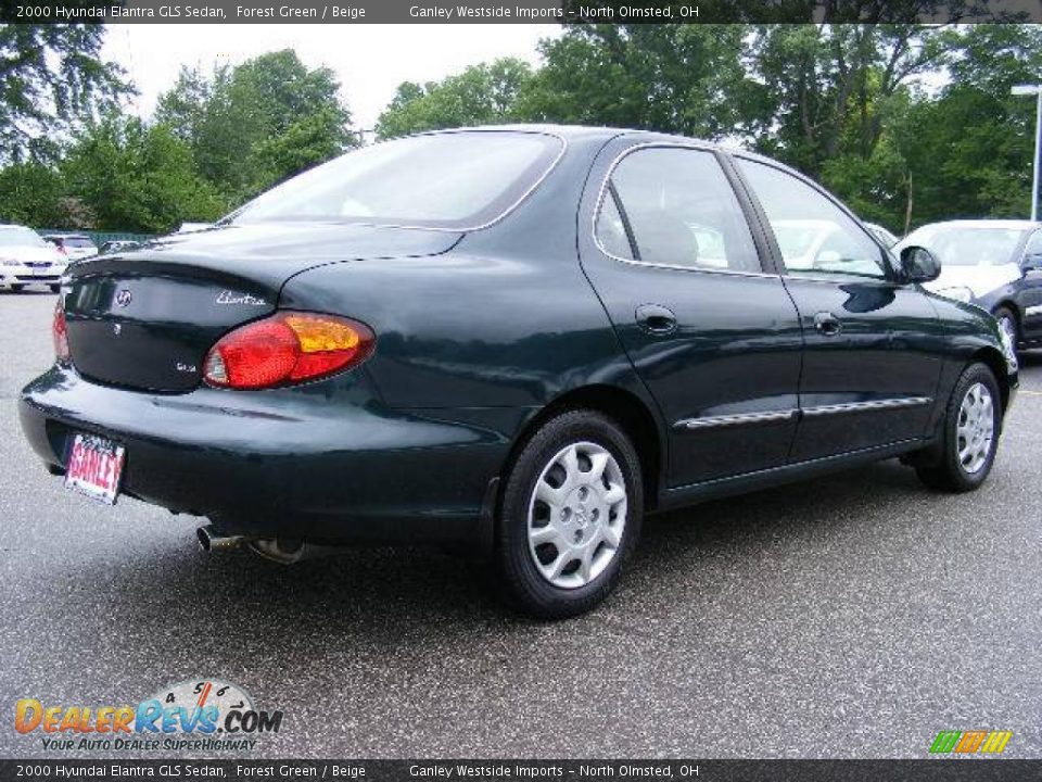 2000 Hyundai Elantra GLS Sedan Forest Green / Beige Photo #5