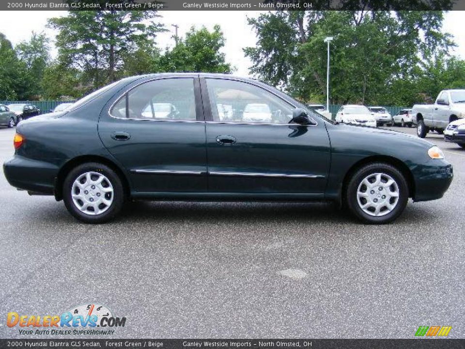 2000 Hyundai Elantra GLS Sedan Forest Green / Beige Photo #6