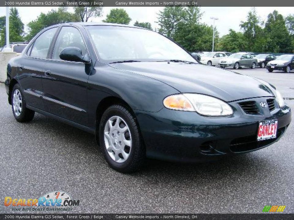 2000 Hyundai Elantra GLS Sedan Forest Green / Beige Photo #7
