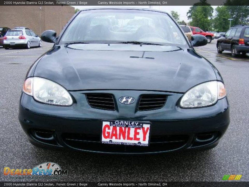 2000 Hyundai Elantra GLS Sedan Forest Green / Beige Photo #8