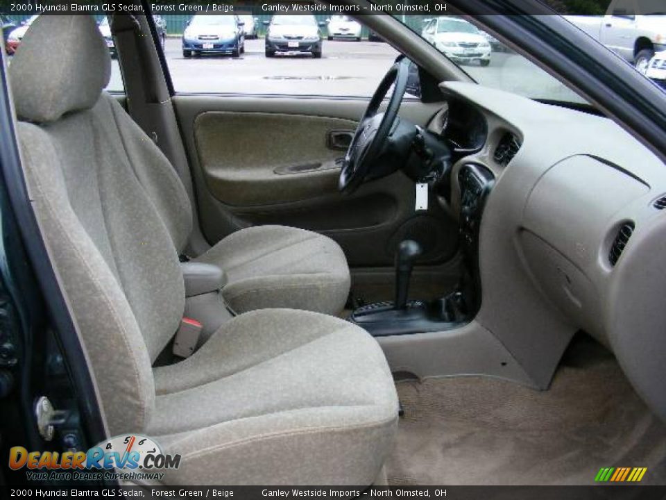 2000 Hyundai Elantra GLS Sedan Forest Green / Beige Photo #13