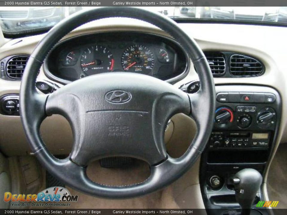 2000 Hyundai Elantra GLS Sedan Forest Green / Beige Photo #14