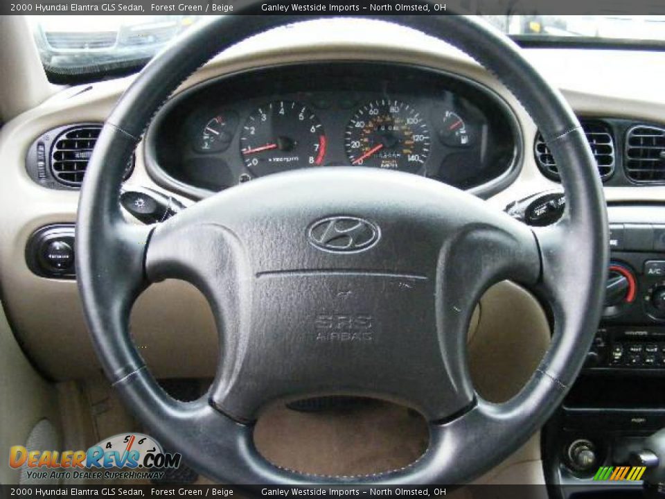 2000 Hyundai Elantra GLS Sedan Forest Green / Beige Photo #15