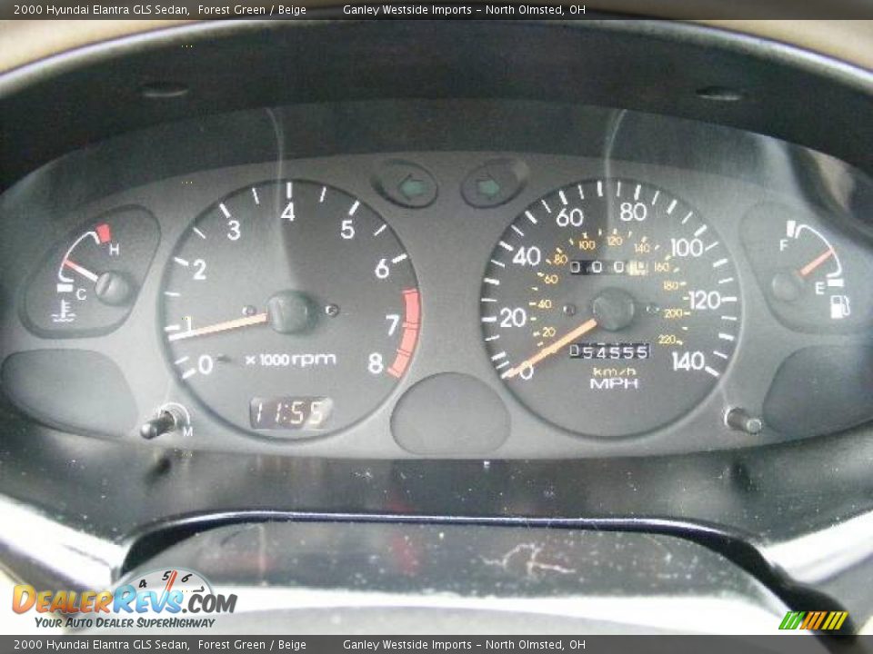 2000 Hyundai Elantra GLS Sedan Forest Green / Beige Photo #16