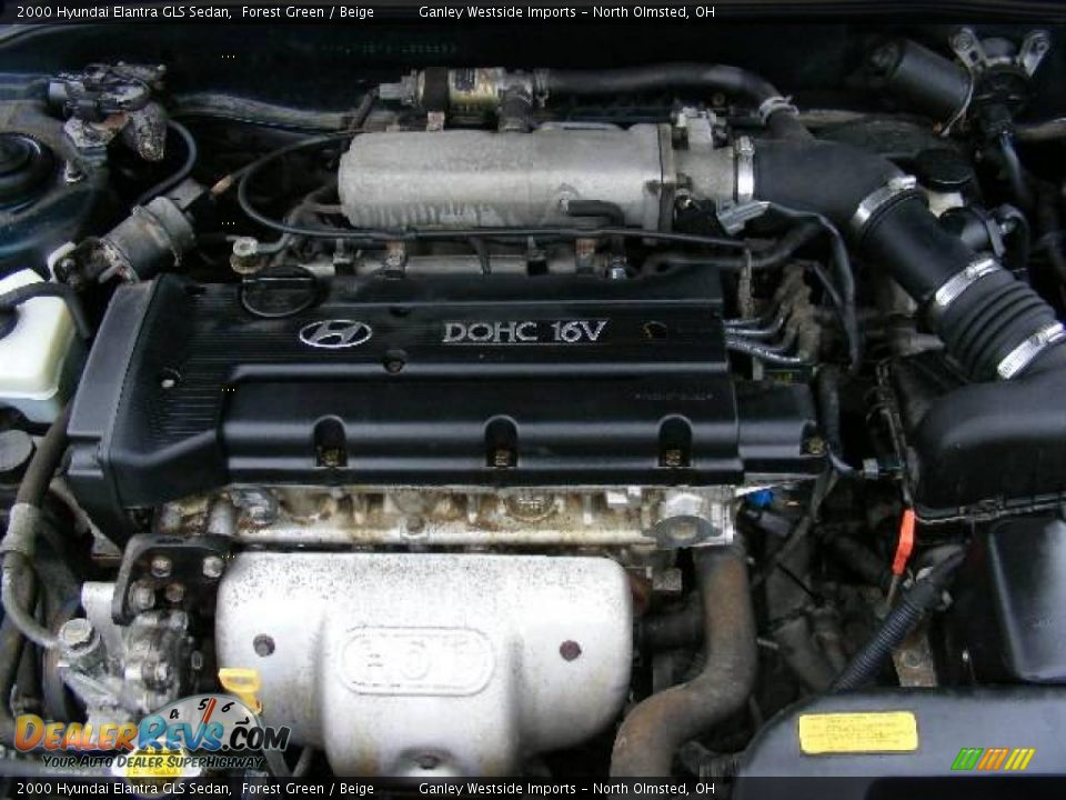 2000 Hyundai Elantra GLS Sedan Forest Green / Beige Photo #22