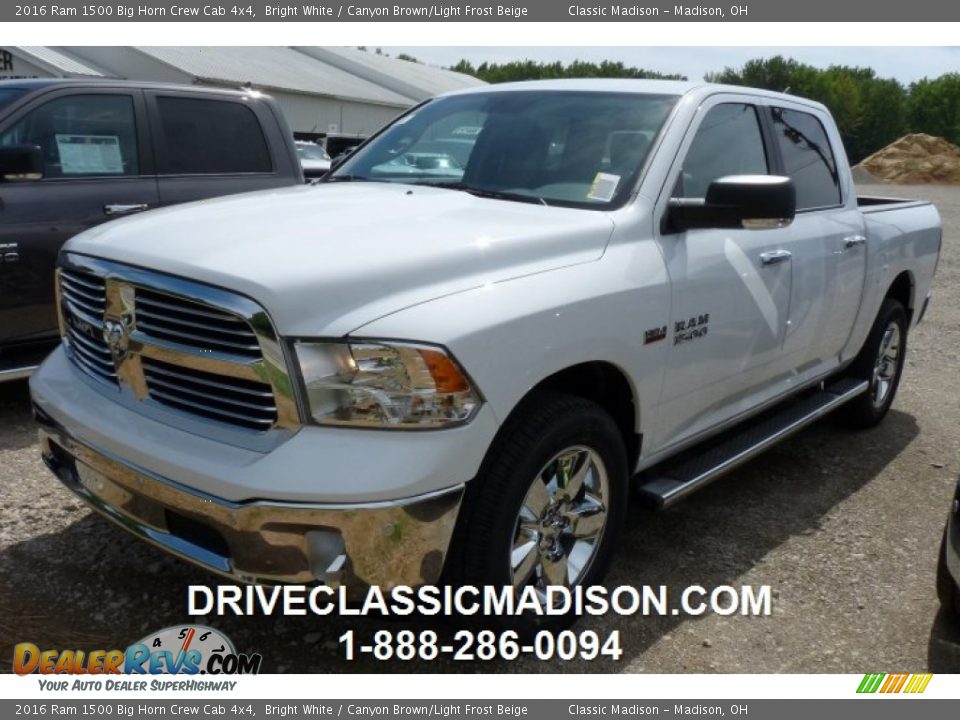 2016 Ram 1500 Big Horn Crew Cab 4x4 Bright White / Canyon Brown/Light Frost Beige Photo #1