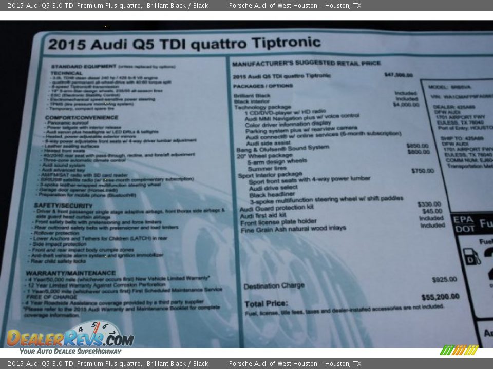 2015 Audi Q5 3.0 TDI Premium Plus quattro Brilliant Black / Black Photo #8