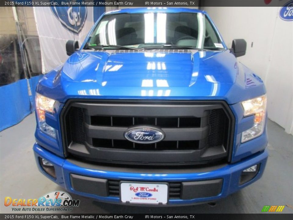 2015 Ford F150 XL SuperCab Blue Flame Metallic / Medium Earth Gray Photo #2