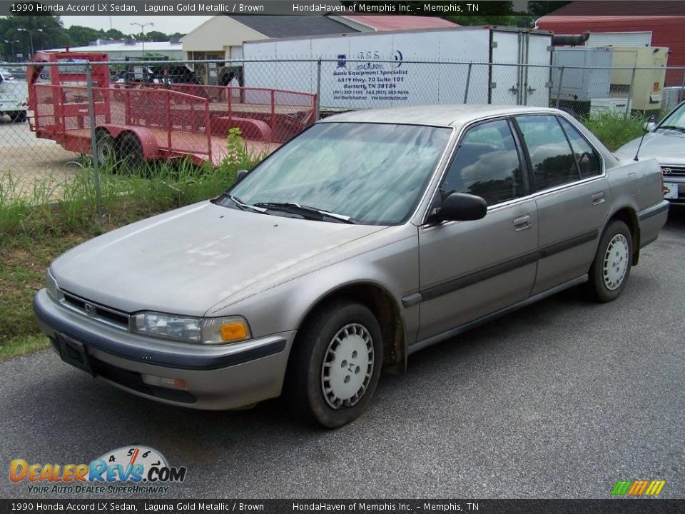 1990 Honda Accord LX Sedan Laguna Gold Metallic / Brown Photo #1