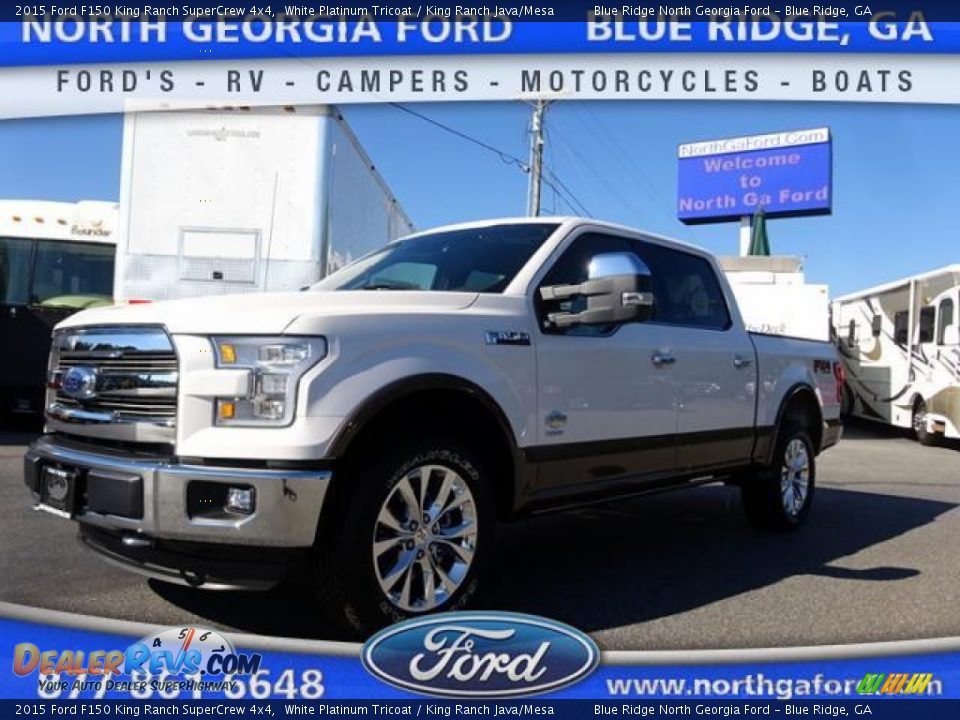 2015 Ford F150 King Ranch SuperCrew 4x4 White Platinum Tricoat / King Ranch Java/Mesa Photo #1