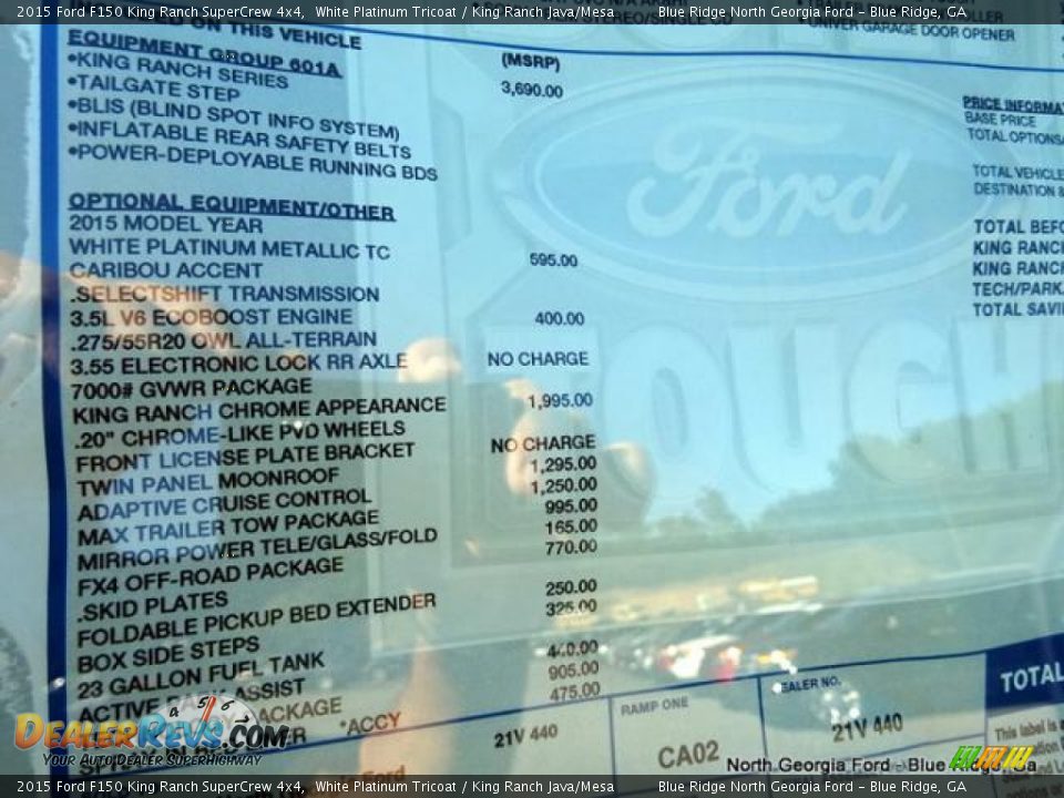 2015 Ford F150 King Ranch SuperCrew 4x4 White Platinum Tricoat / King Ranch Java/Mesa Photo #31