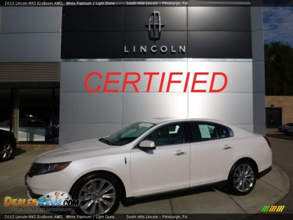 2013 Lincoln MKS EcoBoost AWD White Platinum / Light Dune Photo #1