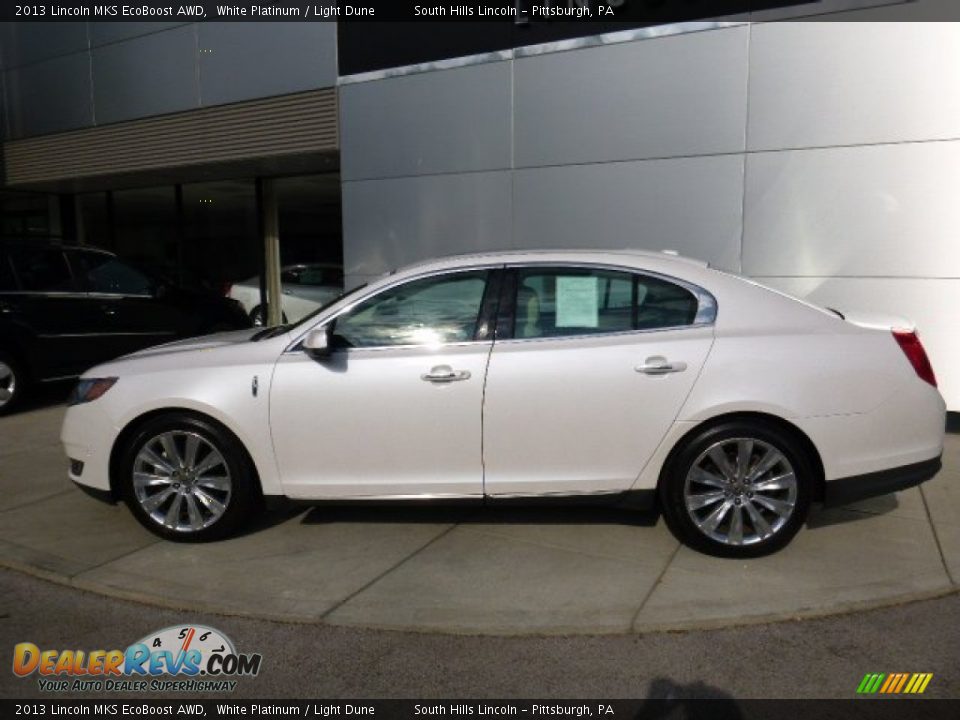 2013 Lincoln MKS EcoBoost AWD White Platinum / Light Dune Photo #2
