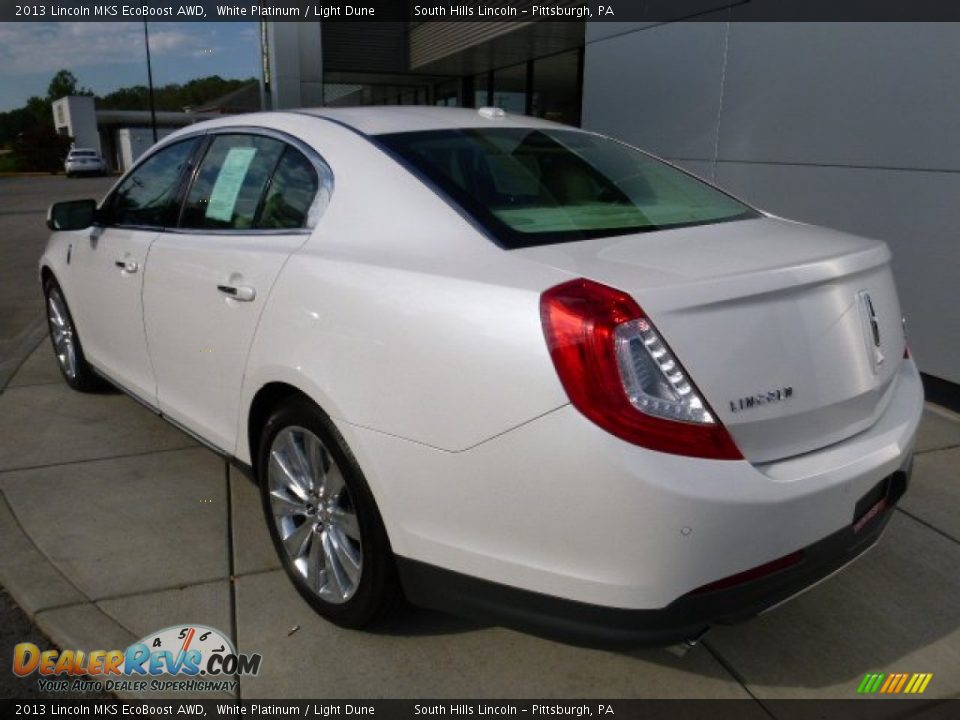 2013 Lincoln MKS EcoBoost AWD White Platinum / Light Dune Photo #3
