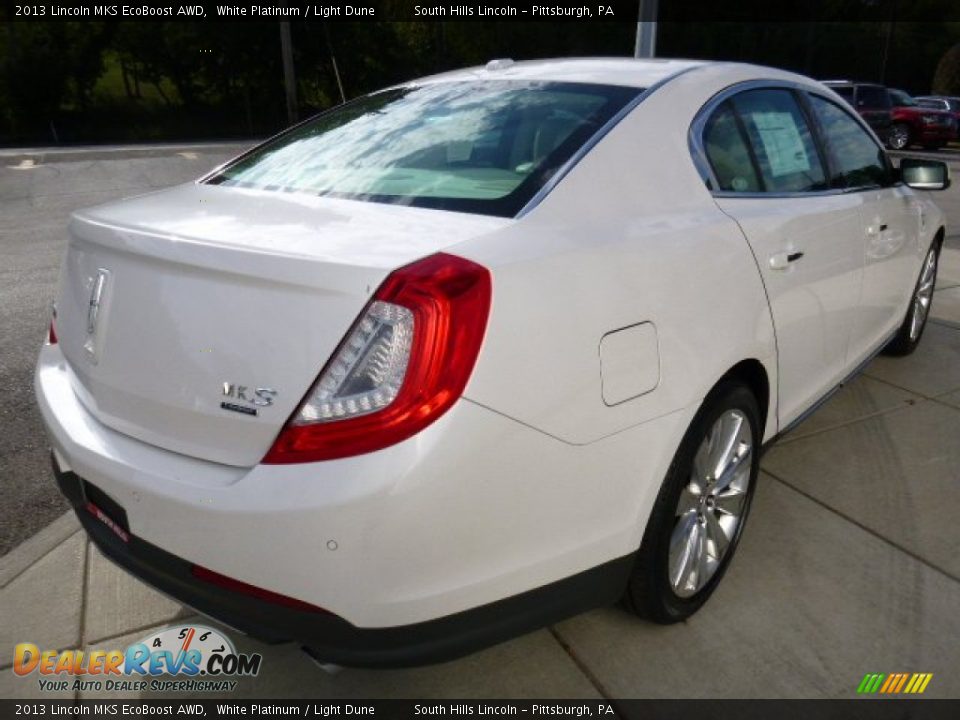 2013 Lincoln MKS EcoBoost AWD White Platinum / Light Dune Photo #5