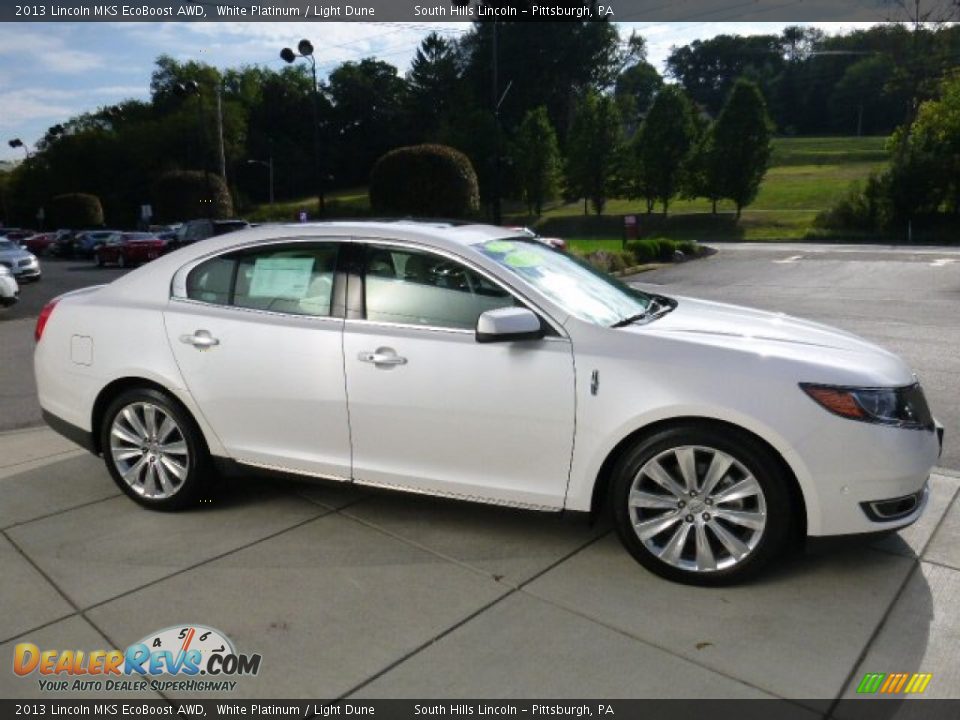 2013 Lincoln MKS EcoBoost AWD White Platinum / Light Dune Photo #6