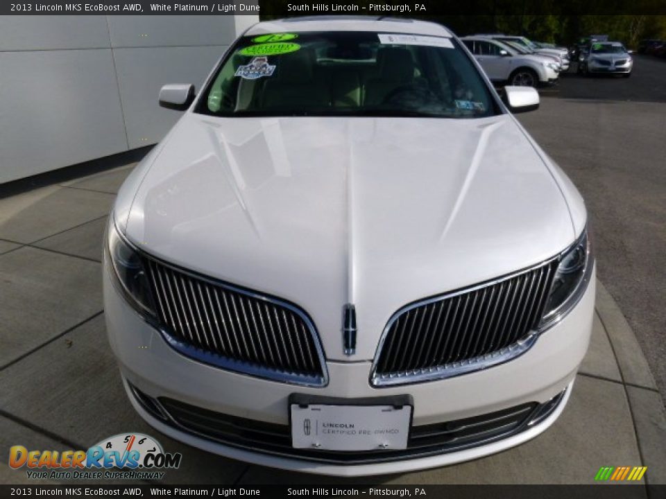 2013 Lincoln MKS EcoBoost AWD White Platinum / Light Dune Photo #8