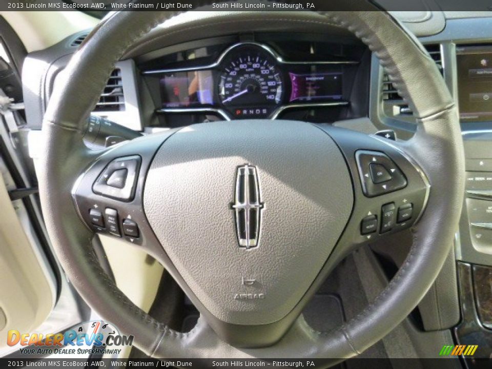 2013 Lincoln MKS EcoBoost AWD White Platinum / Light Dune Photo #20