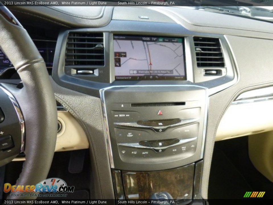 2013 Lincoln MKS EcoBoost AWD White Platinum / Light Dune Photo #22